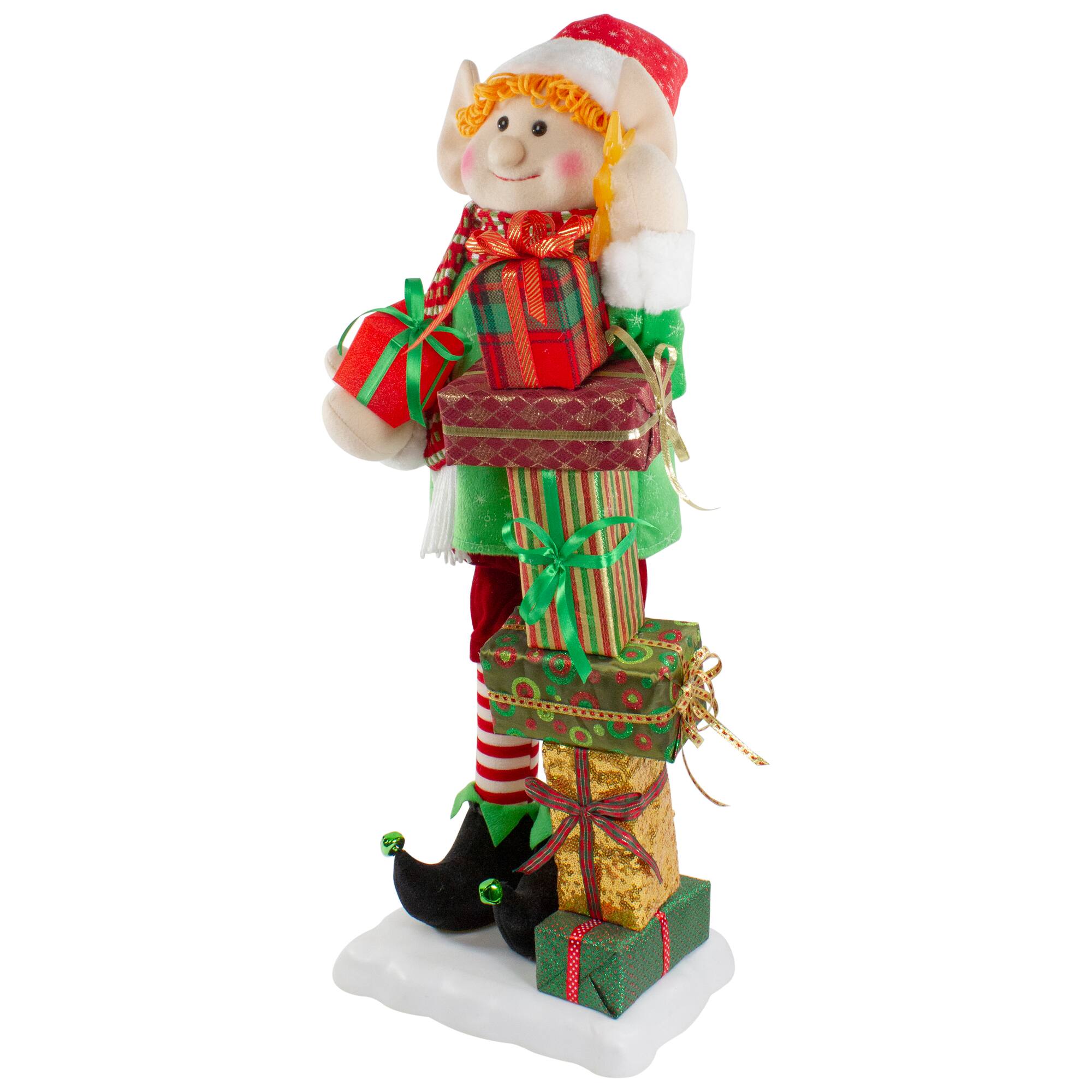 30" Santa's Little Animated Elf with Lighted Star Musical Christmas Figure